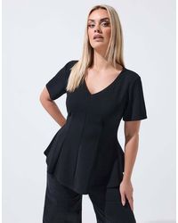 Yours Clothing - V-Neck Corset Top - Lyst