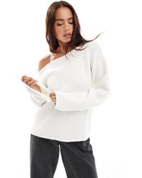 Miss Selfridge - – asymmetrischer, schulterfreier strickpullover - Lyst