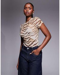 GOOD AMERICAN - Mesh Baby Tee - Lyst