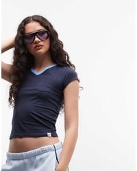 Collusion - 90s V-neck Fitted Contrast Tee - Lyst