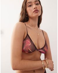 Monki - Mix And Match Soft Mesh Triangle Bra - Lyst