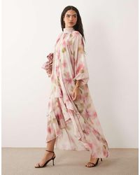 TFNC London - Chiffon Maxi Dress With Tiered Hem - Lyst