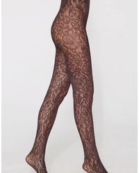 Tezenis - Floral Lace Fishnet Tights - Lyst