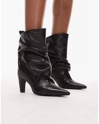 Bronx - Ruched Detail Mid Ankle Boots - Lyst