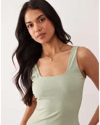 GOOD AMERICAN - Sculpting Square Neck Bodysuit - Lyst