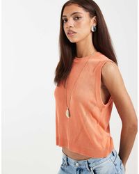ASOS - Fine Knit Sheer Tank Top - Lyst