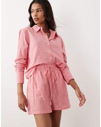Jdy - Gestreepte Short Van Linnenmix - Lyst