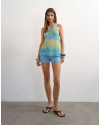 TOPSHOP - Knitted Stripe Shorts Co-ord - Lyst