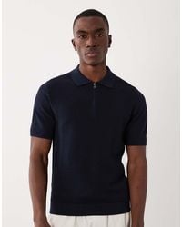 Mango - 100% Cotton Waffle Knit Quarter Zip T-shirt - Lyst
