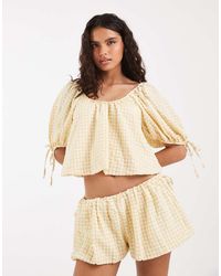 ASOS - Puff Sleeve Bubble Top Co Ord - Lyst