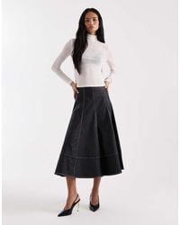 ONLY - Faux Leather Pleated Maxi Skirt - Lyst