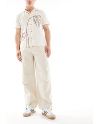 Only & Sons - Linen Mix baggy Trouser With toggles - Lyst