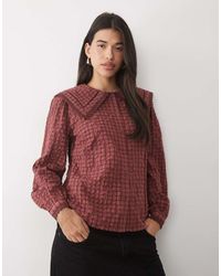 Nobody's Child - Allegra Cotton Large Collar Button Down Blouse - Lyst