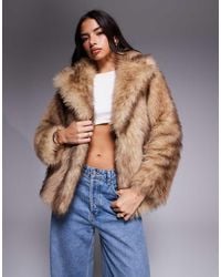 Threadbare - Chaqueta Claro De Piel Sintética Con Solapas Extragrandes De - Lyst