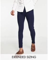ASOS - Pantalon habillé super ajusté - bleu - Lyst