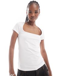 Weekday - Ariel Open Square Neck Top - Lyst
