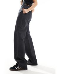 Noisy May - Pantalones gris oscuro con cintura fruncida - Lyst