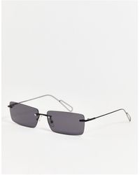 Weekday Drive Rectangle Y2k Sunglasses - White