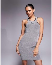 HUGO - Vestido De Corte Extraslim Con Logo En La Parte Central Del Pecho De Punto Liso Niamh De - Lyst