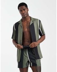 ASOS - Co-ord Regular Fit Revere Stripe Shirt - Lyst