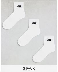 New Balance - Logo Mid Sock 3 Pack - Lyst