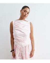 ARRANGE - Curve Abstract Cutwork Drop Waist Low Back Maxi Dress - Lyst