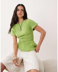 ASOS - Knitted Cinched Pleated Top - Lyst