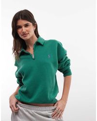 Polo Ralph Lauren - Sudadera Con Cremallera De 1/4 Y Logo Icon En Verde - Lyst