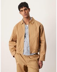 ASOS - Peached Cotton Rich Smart Co-Ord Harrington Jacket - Lyst
