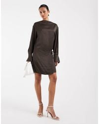 & Other Stories - Long Sleeve Mini Dress With Asymmetric Wrap Skirt Detail - Lyst