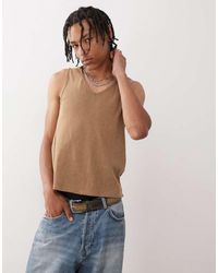 Reclaimed (vintage) - Camiseta Lavado De Corte Holgado Sin Mangas Con Cuello De Pico De - Lyst