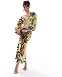 Never Fully Dressed - Emma Palm Print Maxi Dress - Lyst