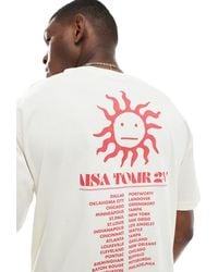 Only & Sons - T-Shirt Met Oversized Pasvorm En Usa Tour-Print Op De Achterkant - Lyst
