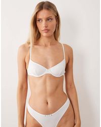 ASOS - Nora Rib Underwire Bra With Woven Tab Detail - Lyst