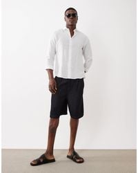 ASOS - Pull On Mid Length Linen Look Denim Jorts - Lyst
