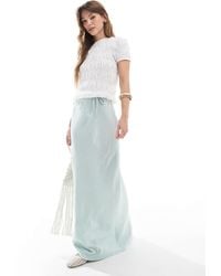 ASOS - Linen Blend Bias Maxi Skirt - Lyst
