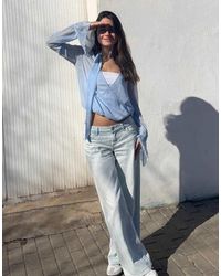 Bershka - Long Sleeve Crossover Scarf Blouse - Lyst