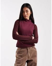ASOS - Supersoft Double Layer Funnel Neck Long Sleeve Top - Lyst