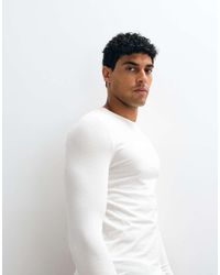 ASOS - Basic Muscle-Fit T-Shirt Met Lange Mouwen - Lyst