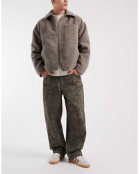 ASOS - Vaqueros De Corte Recto Suelto Con Estampado De Camuflaje De -Verde - Lyst