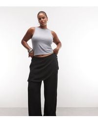 ASOS - Asos Design Curve Straight Leg Trousers With Skirt Detail - Lyst