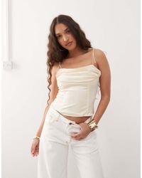 Lioness - Humphrey 90s Square Neck Ruched Bust Cami Top - Lyst