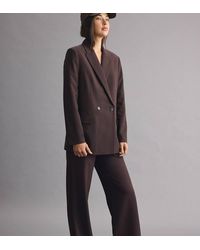 Stradivarius - Petite Flowing Straight-leg Smart Trousers With Belt - Lyst