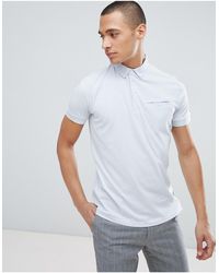 French Connection - Woven Collar Polo Shirt - Lyst