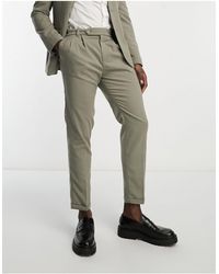 New Look - Pantaloni eleganti kaki con doppie pieghe sul davanti - Lyst