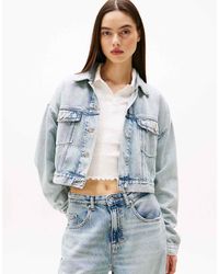Tommy Hilfiger - – cropped trucker-jacke - Lyst
