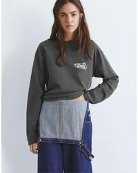 Pull&Bear - T-Shirt Met Lange Mouwen En Grafische Print - Lyst