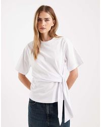 ASOS - Short Sleeve With Tie Detail Top - Lyst