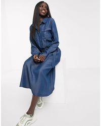 Oasis denim midi dress sale