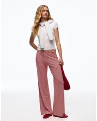 Bershka - Straight Print Trousers - Lyst